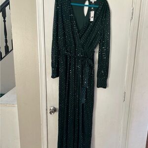 Baltic Born Emerald Long Sleeve Wrap Dress